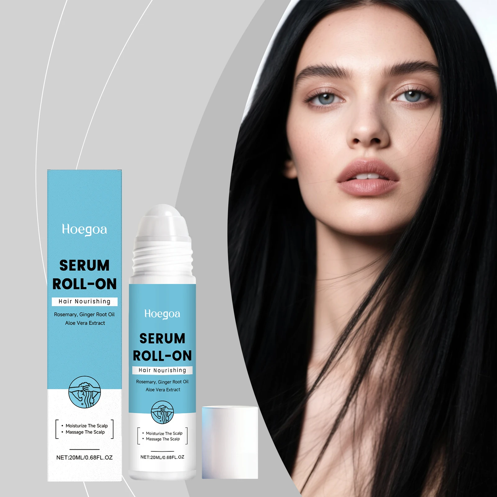 

Hair Care Roll-On Serum - Gently Moisturizes Scalp Refreshes Hair Softens Strands Nourishes Dry Damaged Hair Daily Massage Care
