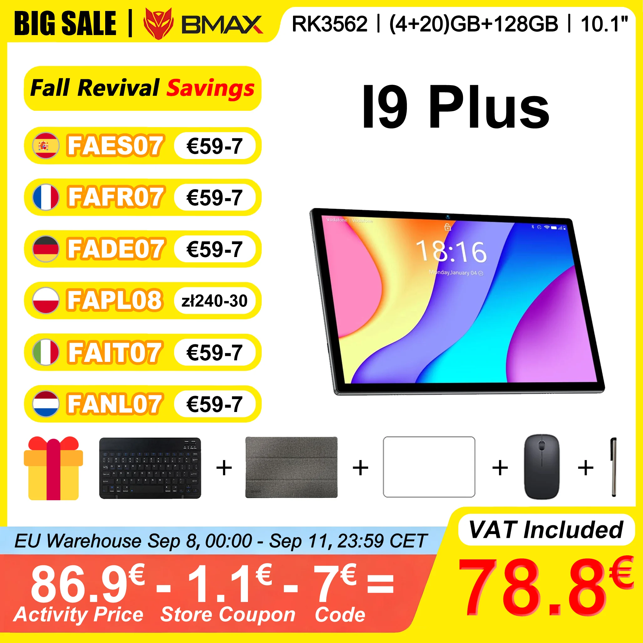 Tablet BMAX I9 Plus 128GB Android 15