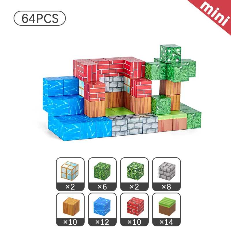 Puzzel met bosthema, magnetisch bouwstenen speelgoed voor jongens en meisjes van 3-6 jaar