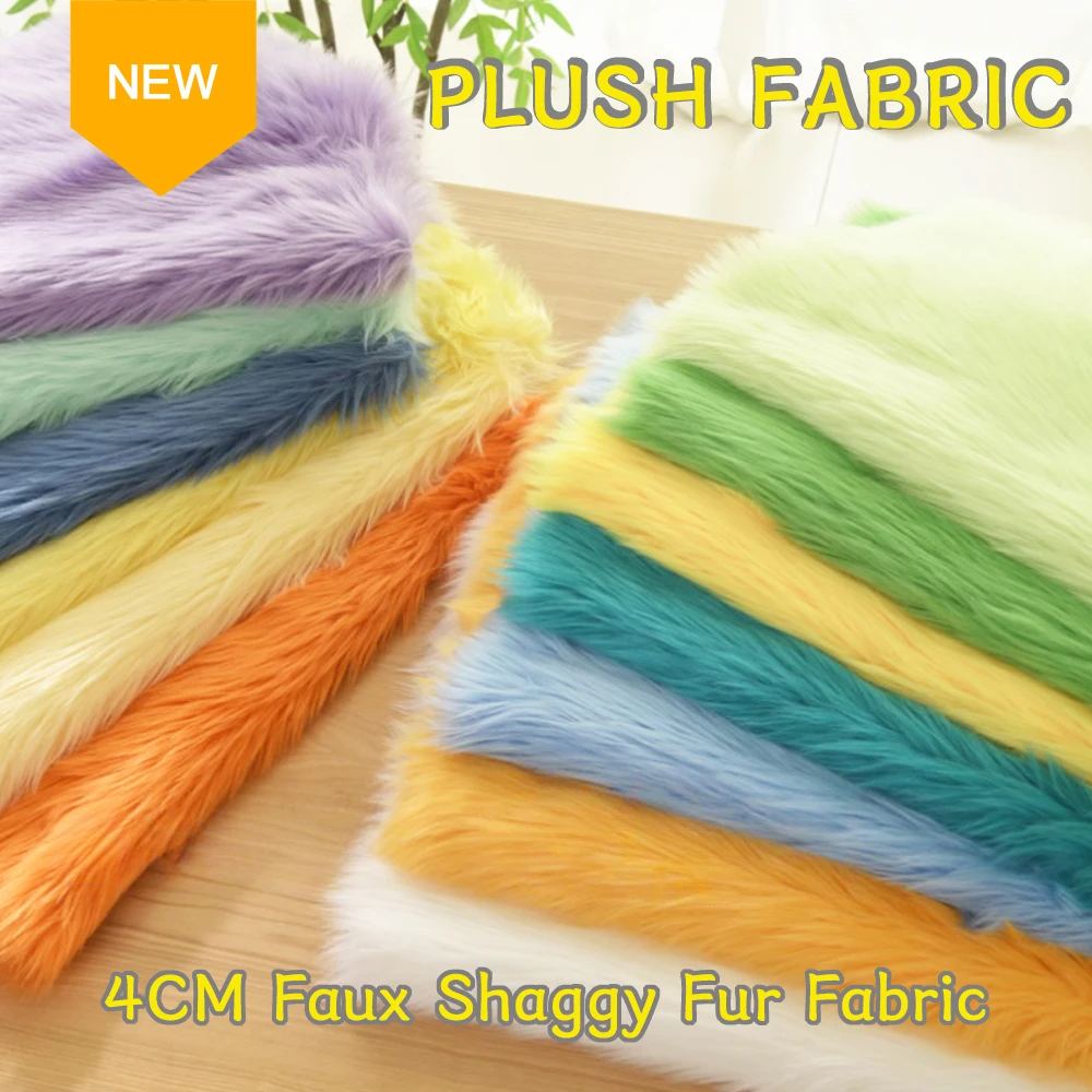 

2026 Hot Selling New 4cm Long Plush Craft Fabric 160x50cm For Sale Artificial Fur Material DIY Animal Clothing, Cotton Doll Hair