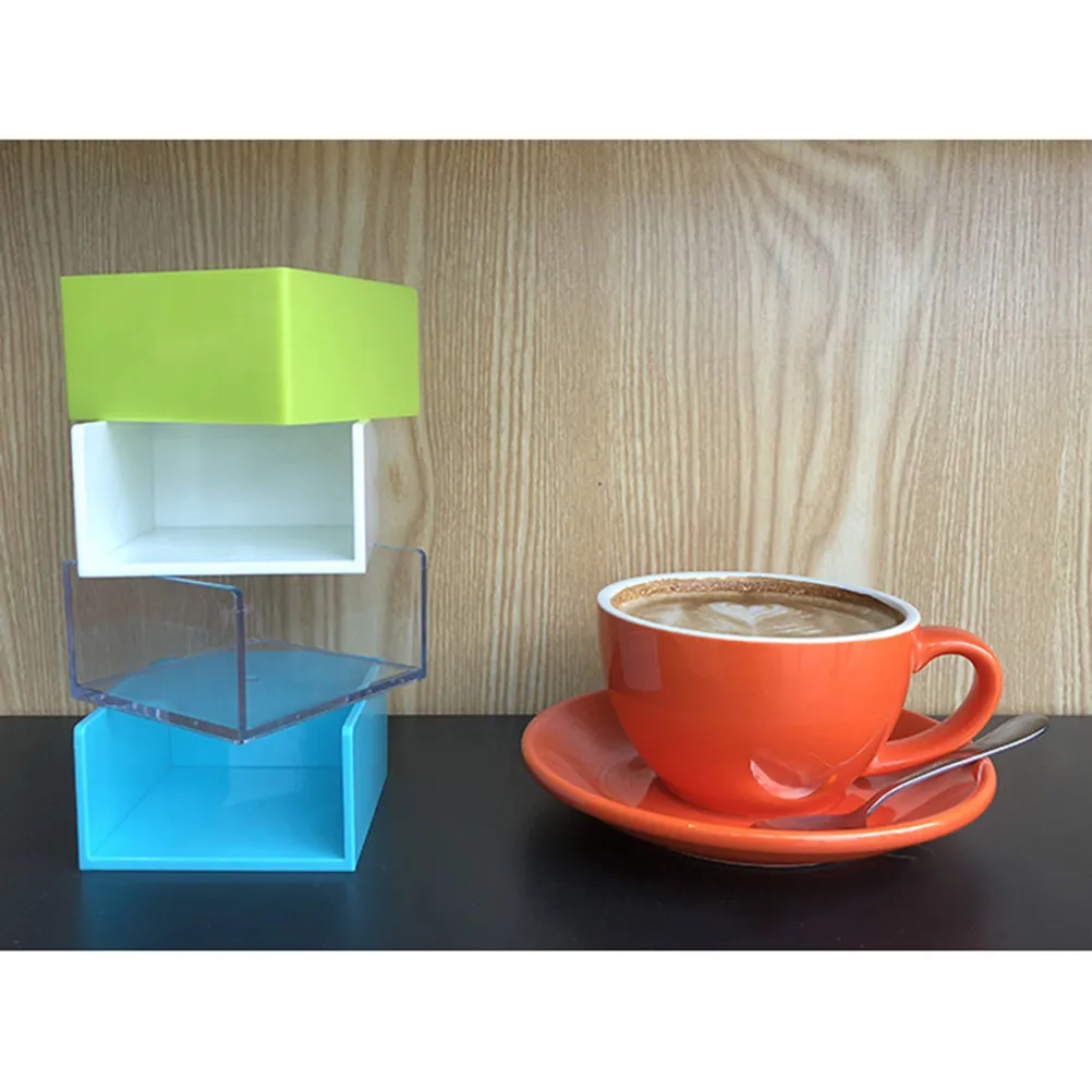 Smooth Ps Plastic Memo Holder Self-Stick Note Dispenser Desktop Organizer Anti-Slip Base Compact Easy-Clean Design for Home