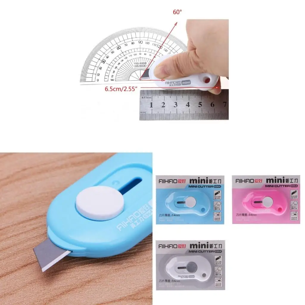 

Portable Mini Retractable Utility Knife Box Cutter Letter Opener Random Color for Cutting Envelopes Bag Bag