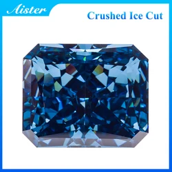 New Royal Blue High Carbon Diamond Radiant Crushed Ice Cut Cubic Zirconia 4K Cutting 5A Quality CZ Gemstones for Jewelry Making