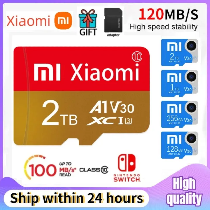 Xiaomi 2TB karta pamięci SD 1TB klasy 10 Micro TF/SD karta 512GB High Speed A2 U3 Flash TF karta V60 karta SD do 4K aparatu