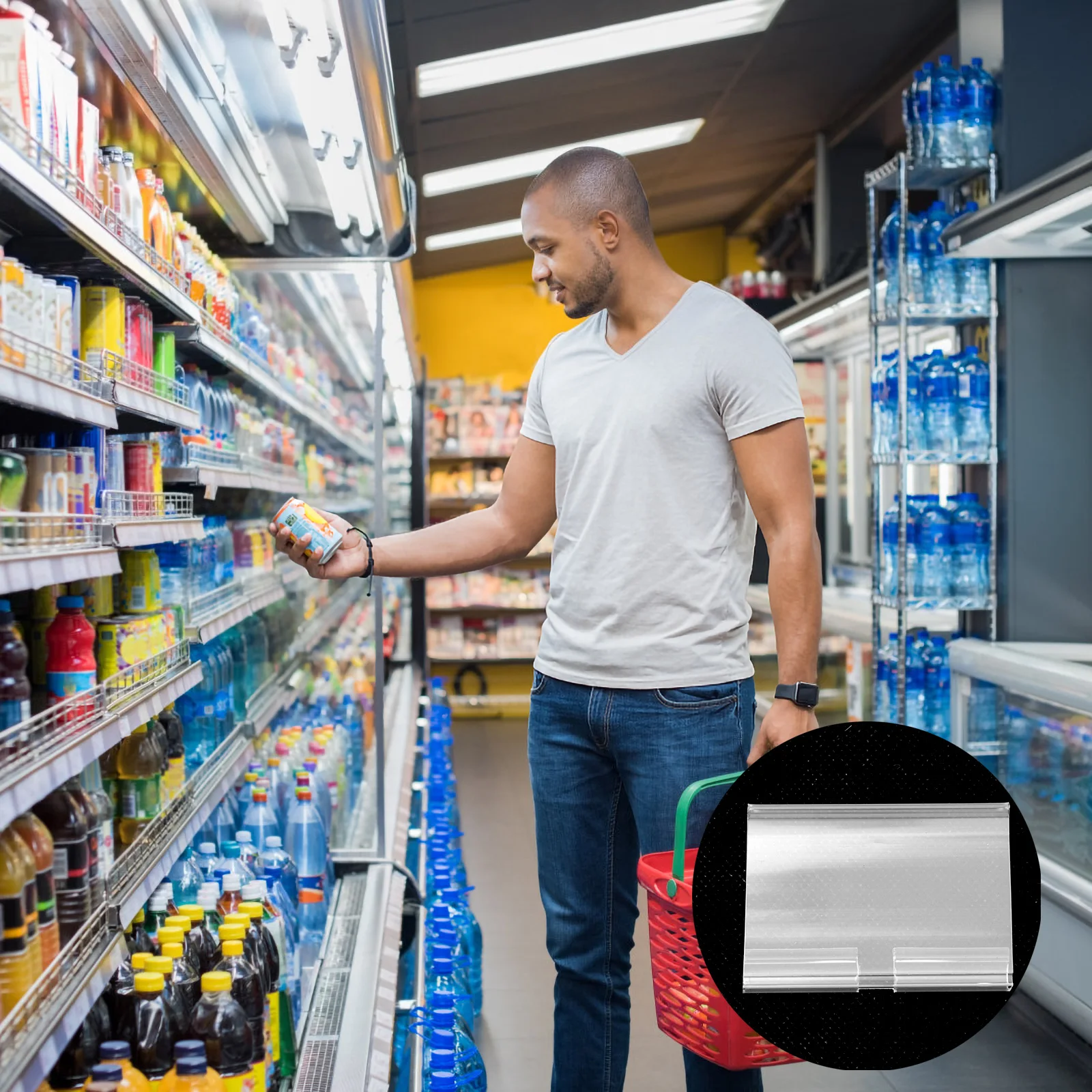 

60pcs Price Label Holder Supermarket Goods Shelf Tag Display Clear Transparent Retail Sign Advertising Helper