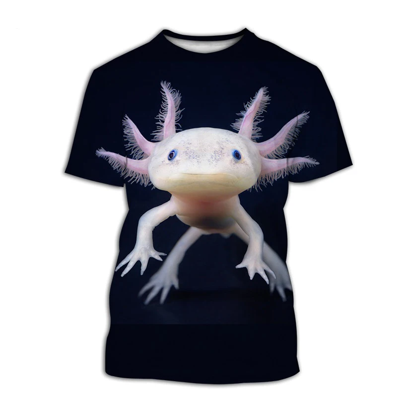 New Fashion Hot Sale New Animal Axolotl 3D Men's and Women's Casual Cute Print T-shirt Harajuku Short Sleeve