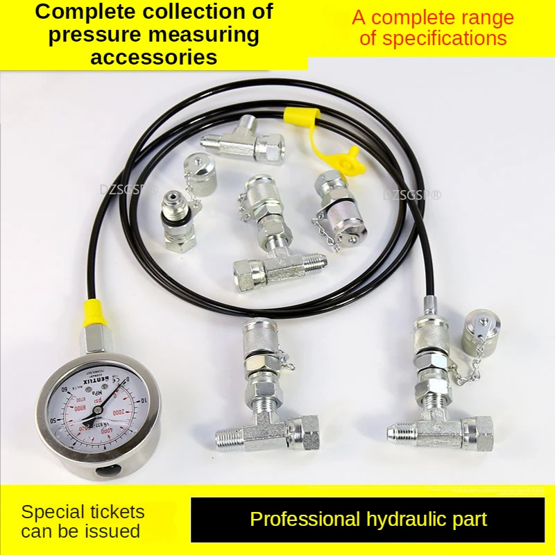 Excavator Pressure Connector Accessories Pressure Gauge Connection Hose Distribution Valve Pressure Test Pilot Tee Adapter