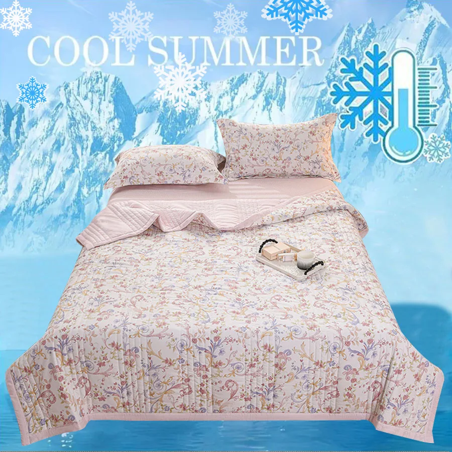 Summer Quilted Bed Sheet, Lightweight And Breathable Air-Conditioning Sheet, Machine-Washable Single Or Double Person Bblanket