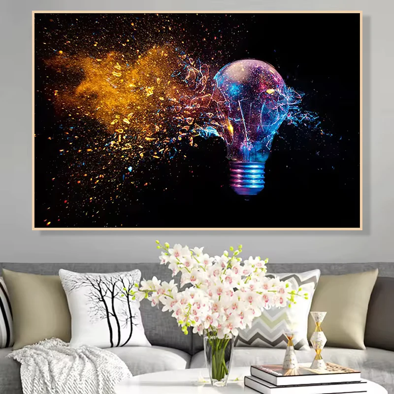 

Graffiti Art Light Bulb Canvas Posters and Prints Modern Abstract Street Prints Colorful Wall Art Pictures Home Decor Murals