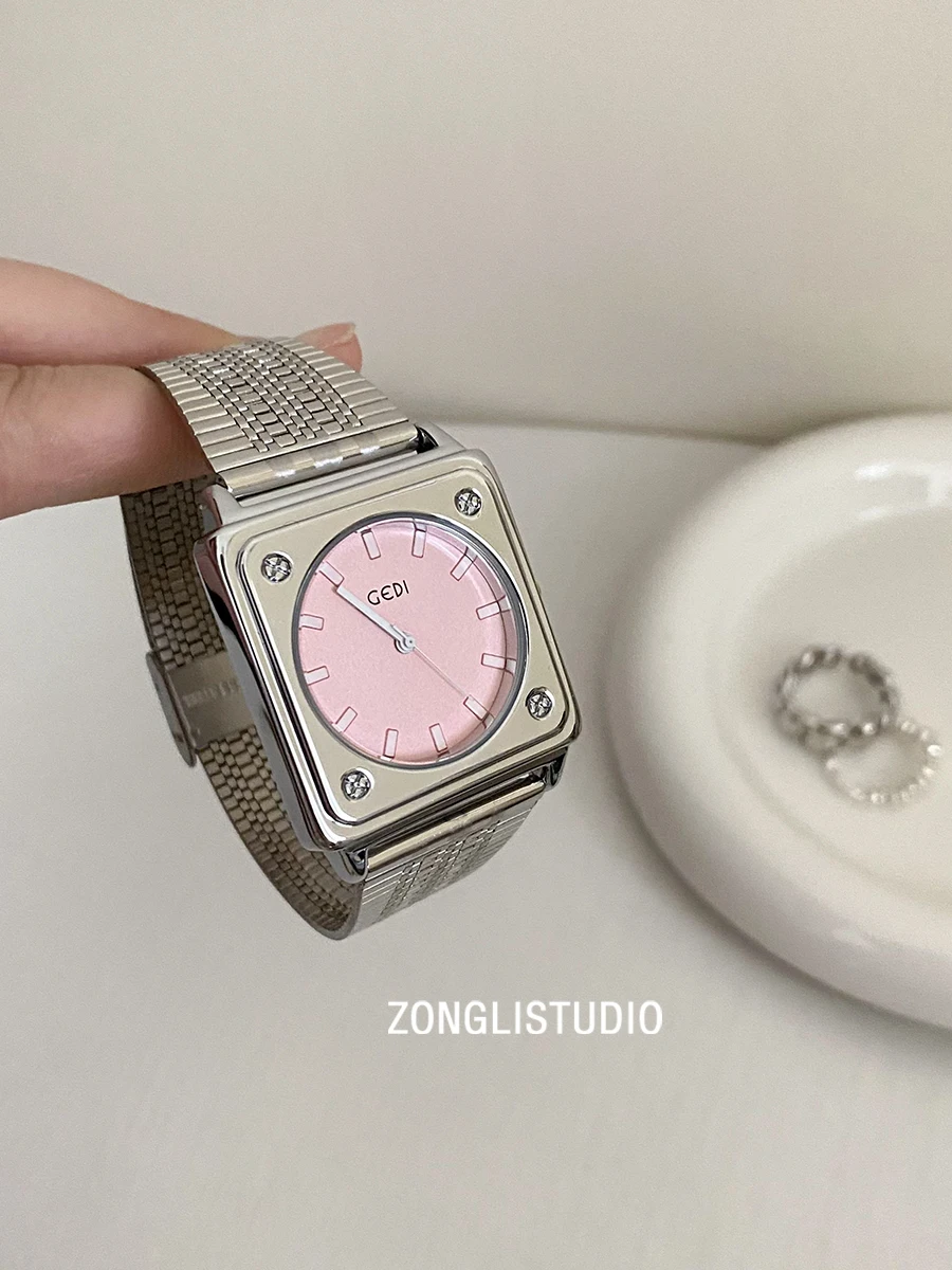High-Quality Women'S WristwatchSquareShaped DialElegant DesignStainless Steel StrapSophisticated And StylishTrendy Women'S Watch