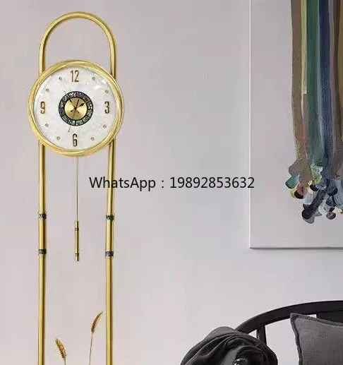 

ZZ Light Luxury Floor Clock Silent Home Living Room Standing Table Clock Fashion Creative Simple Decoration