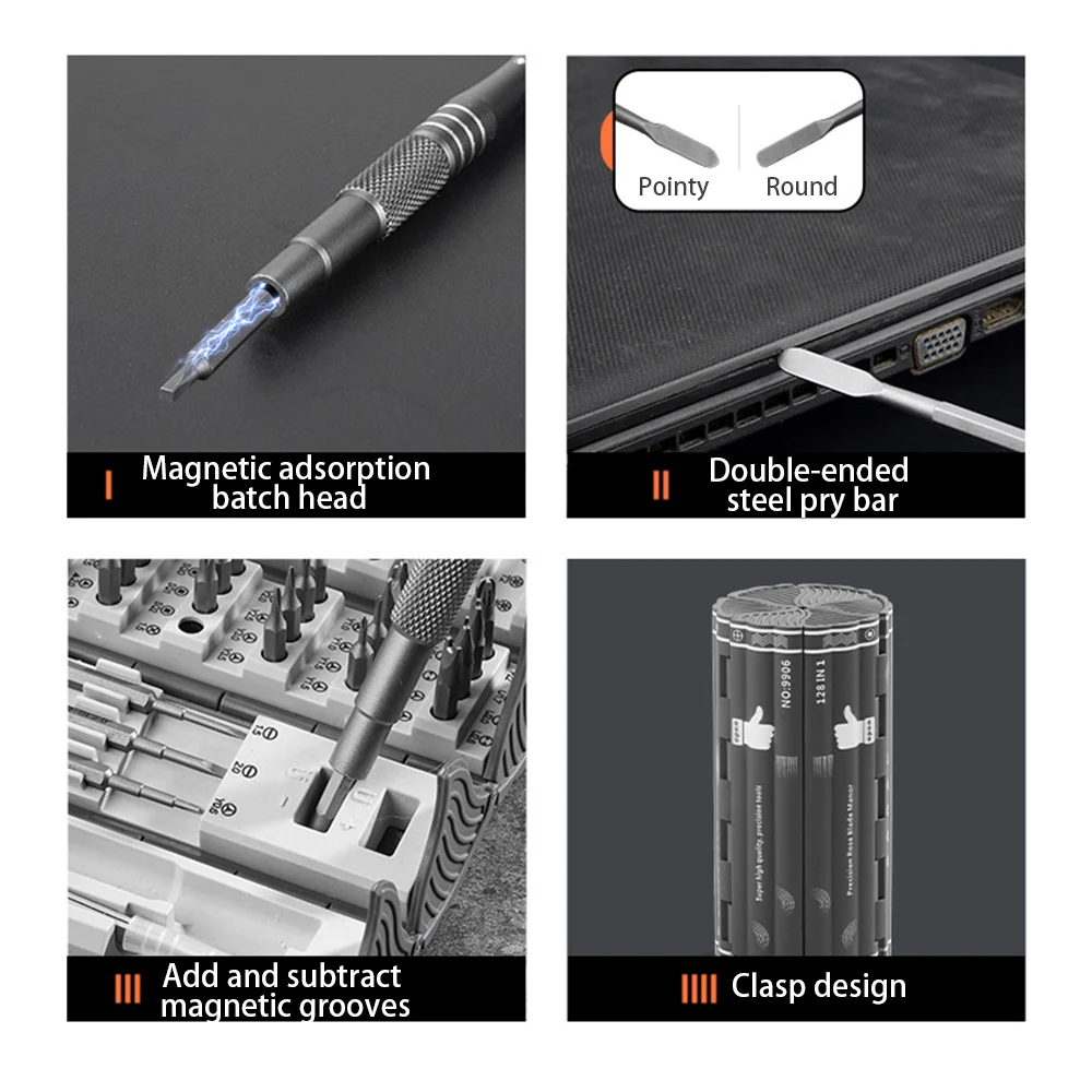128 in 1 Precision Screwdriver Set Magnetic Phillips Torx Screw Driver Bits Portable for precision instruments phones tablets