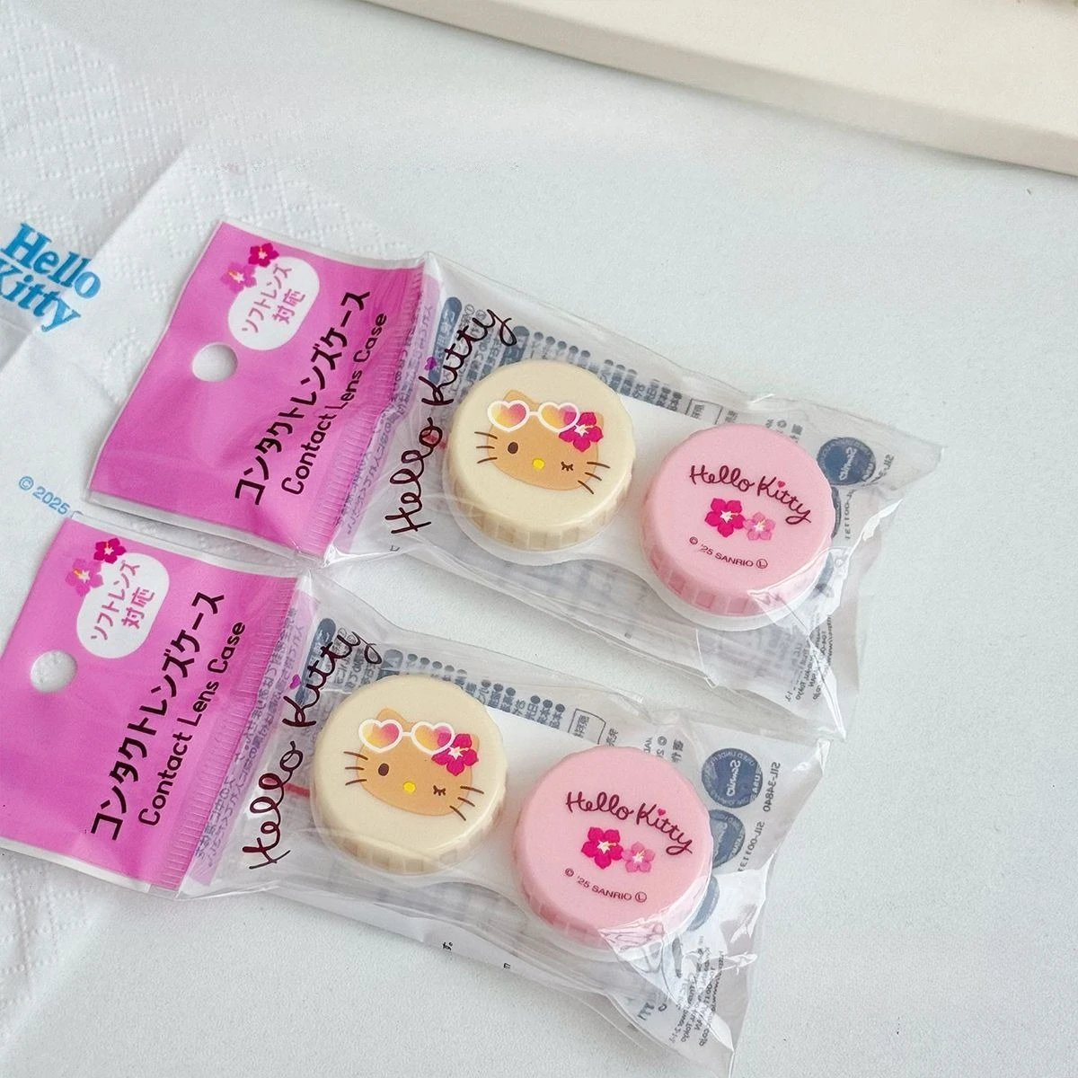 Anime Sanrio Hello Kitty Contact Lens Case Cartoon Kitty Cat Eyewear Accessory Portable Storage Box Lovely Kawaii 2026 New Cute