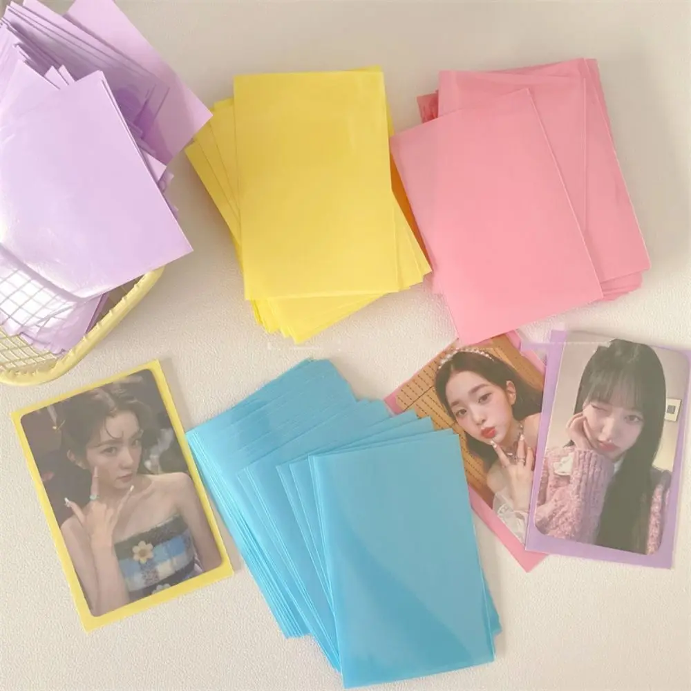 10 ชิ้น/เซ็ตทนทาน Macaron สี Idol Photo ป้องกัน DIY 2 ชั้น Photo การ์ดกระเป๋า PURE สี Photo Card ฟิล์มบ้าน