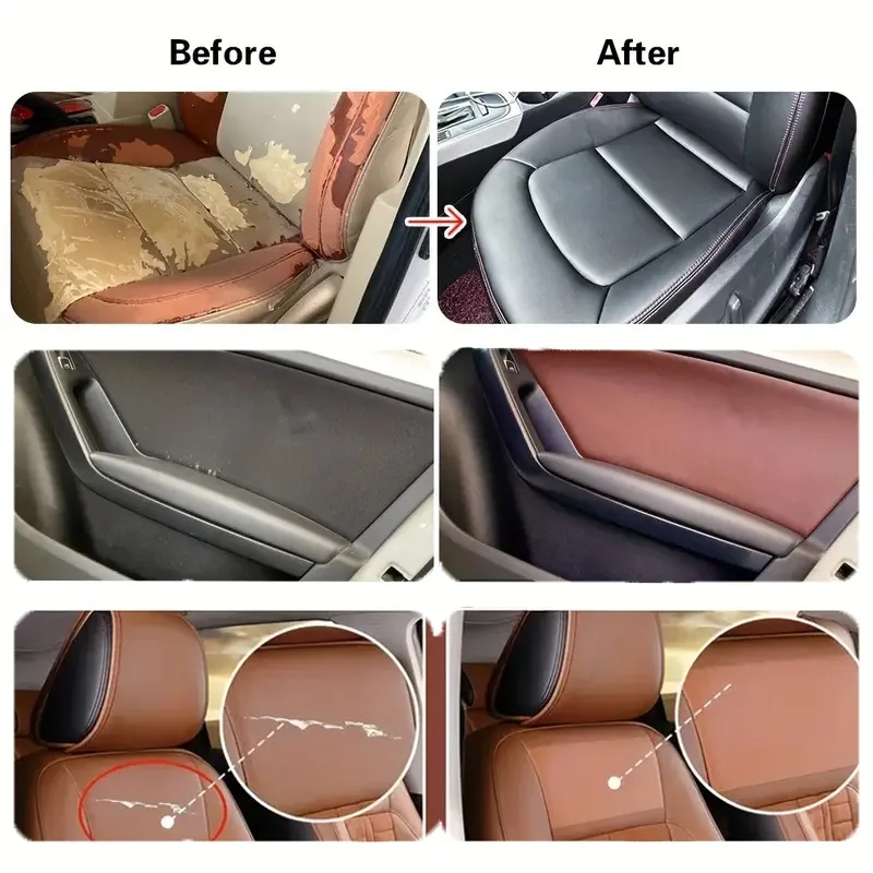 0.9mmThick Self-adhesive Leather for Car Interior Dooration Leather Patches for DIY Vehicle Door