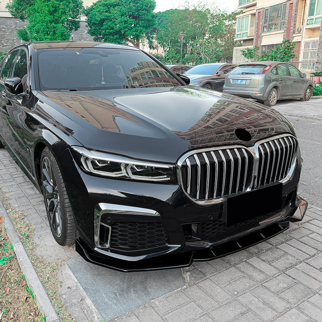 

For BMW 7 Series G11 G12 M Sport 2019-2022 Facelift 3Pcs Gloss Black Car Front Bumper Diffuser Lip Splitter Gurad Cover Tuning