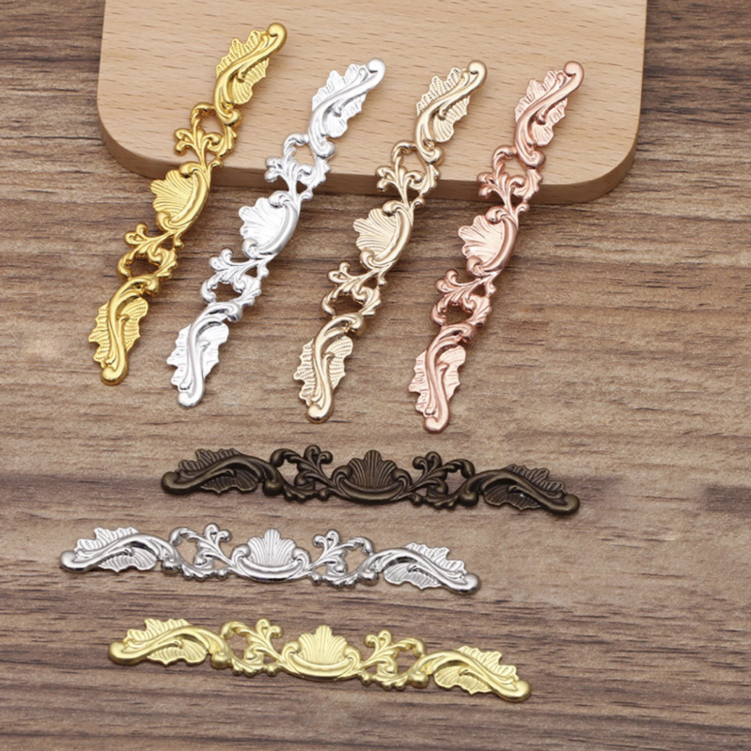 REGELIN Filigree Wraps Flower Connectors Metal Crafts Gift Decoration 20Pcs 6 Color 7*78mm DIY Findings Jewelry Making