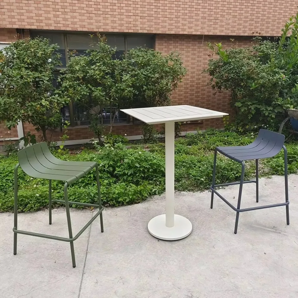 Meubles d'extérieur en aluminium personnalisables, Design italien, couleur, pour jardin, Patio, café, Tables à manger, chaises pour cuisine, parc, café