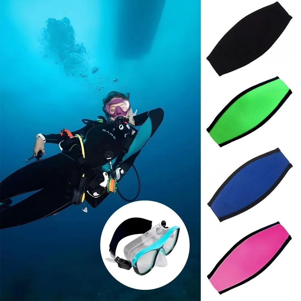 Non Slip Neoprene Fabric Mask Strap Hair Protect Multi Color Grip Belt Dive Use Wide Shape Head Wrap Swim Sport