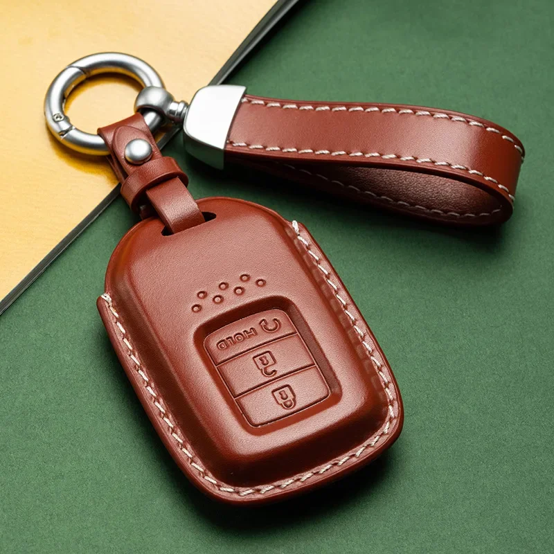 Key fob cover case car leather keyring protector for Honda Civic 11th CRV CR-V fit HR-V HRV city Odyssey XR-v accord pilot shell