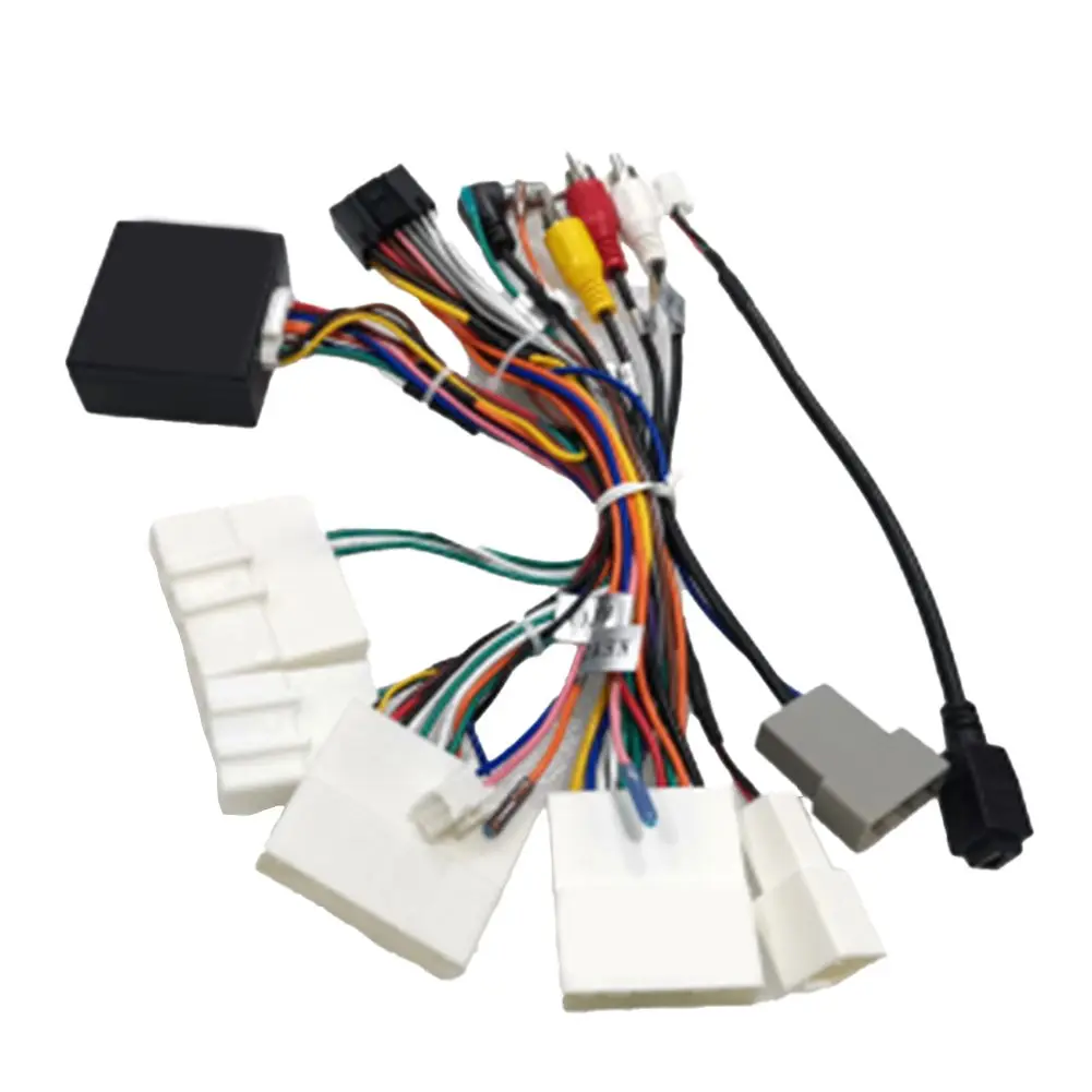 

Проводка для автомагнитолы после установки, проводка для автомобильной аудиосистемы, надежная, без деформаций, проста в использовании.