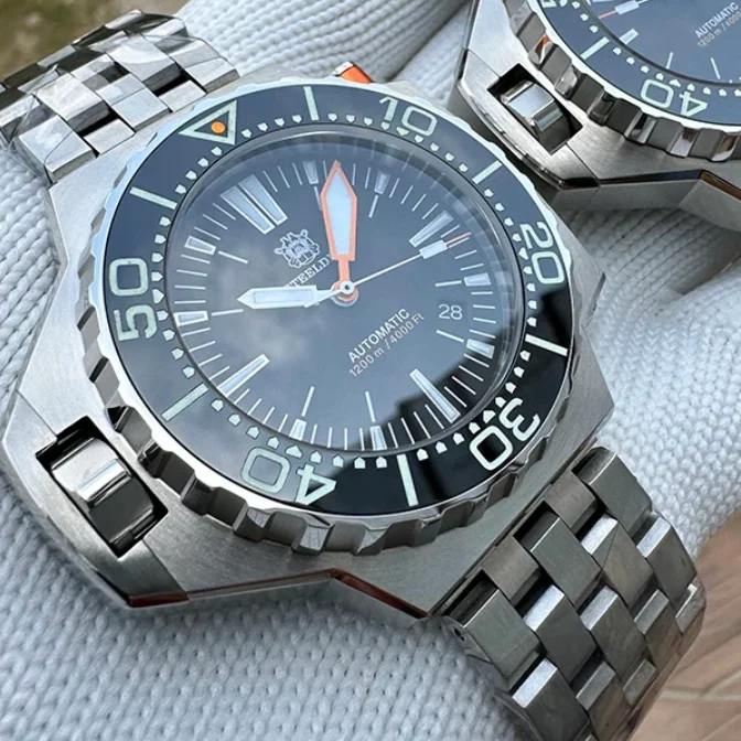 

Мужские дайверские часы STEELDIVE, 48 мм, автоматические механические наручные часы, 120 АТМ, BGW-9, светящийся сапфир, NH35, 120 щелчков, керамический безель