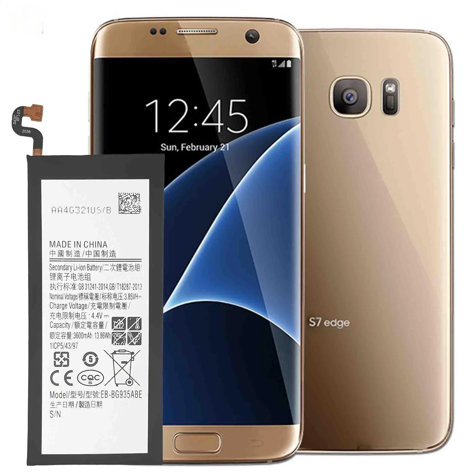 Baterai Lithium EB-BG935ABE 3.6Ah 3.85V untuk Ponsel Samsung Galaxy S7 Edge SM-G935 G9350 G935F G935FD G935W8 G9350