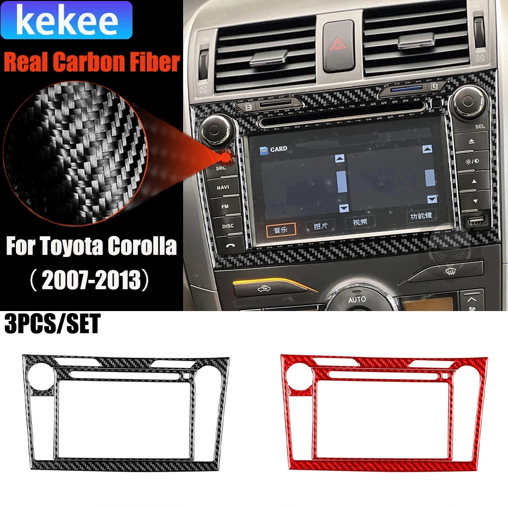 

Carbon Fiber Car Accessories Center Console Modified Interior Trim Cover Soft Sticker For Toyota Corolla 2007 2008 2009—2013