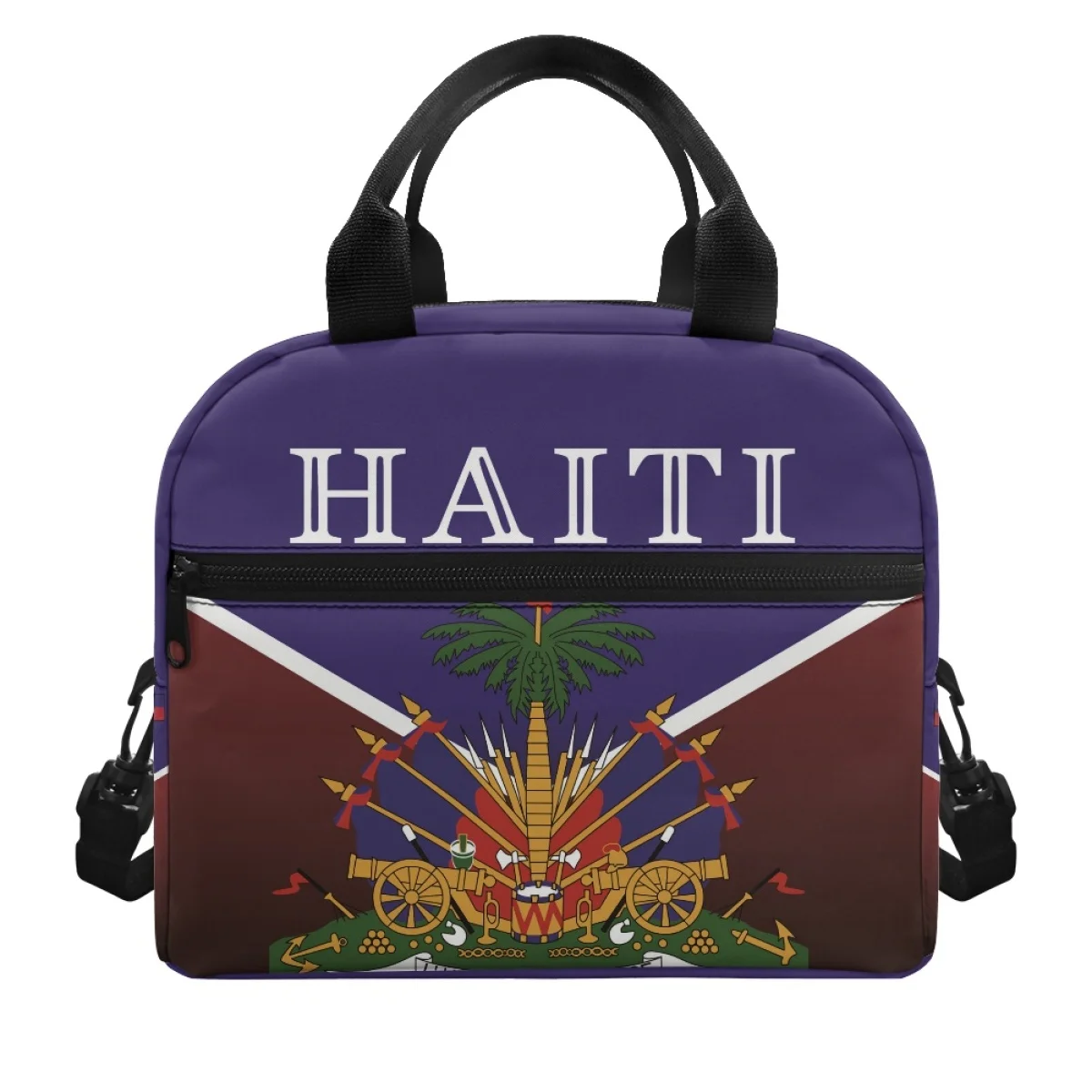 FORUDESIGNS Creative Haitian Flag Printing Thermal Children's School Lunch Box Camping Travel  Thermo Cooler Bags Light