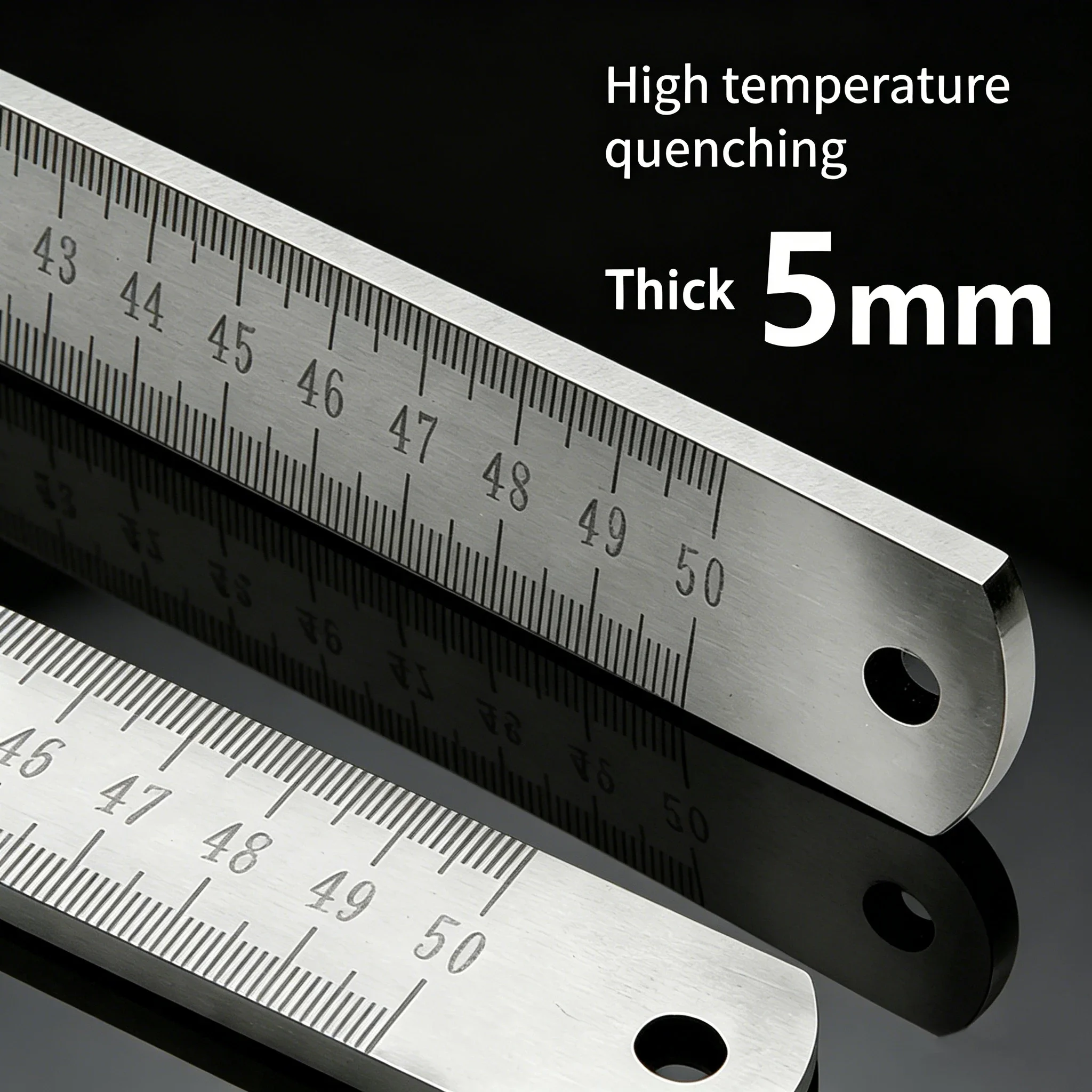 5mm Thickened Industrial Grade Stainless Steel Ruler - High-