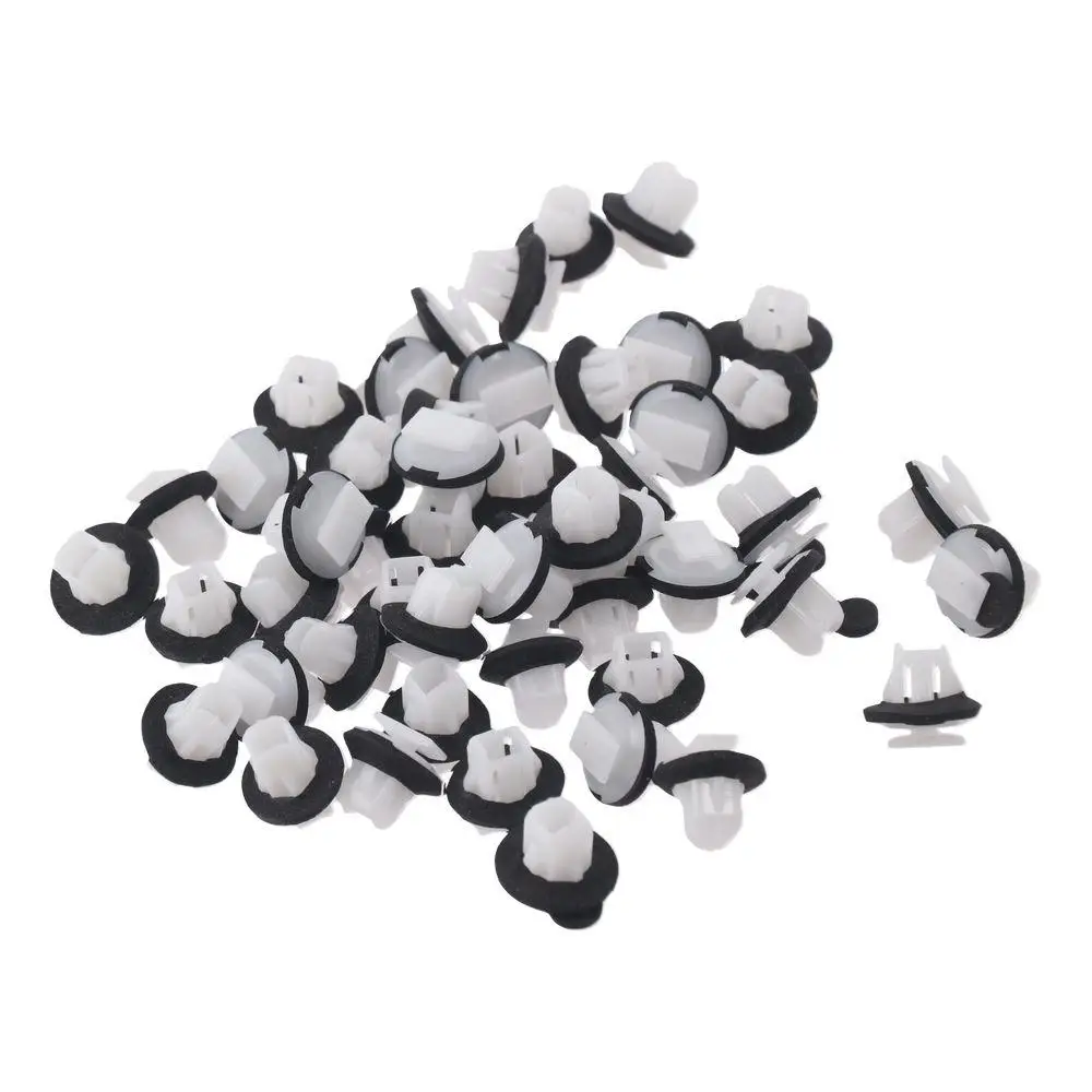 50Pcs Car Accessories Parts Nylon Clip Retainer 76882-JG10A White Push Rivet Pins Bumper For Car