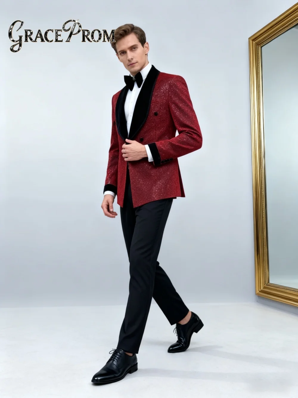 

Элегантный однобортный мужской костюм с кристаллами из 2 предметов, изысканный костюм 2025 года, повседневный костюм для выпускного вечера, свадебный комплект для свадьбы, жениха, индивидуальный заказ