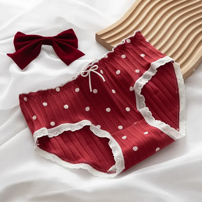 جديد المرأة ملابس داخلية قطنية فتاة جميلة الراحة ملخصات الأزياء القوس تنفس سراويل منتصف الخصر سلس الملابس الداخلية الملابس الداخلية