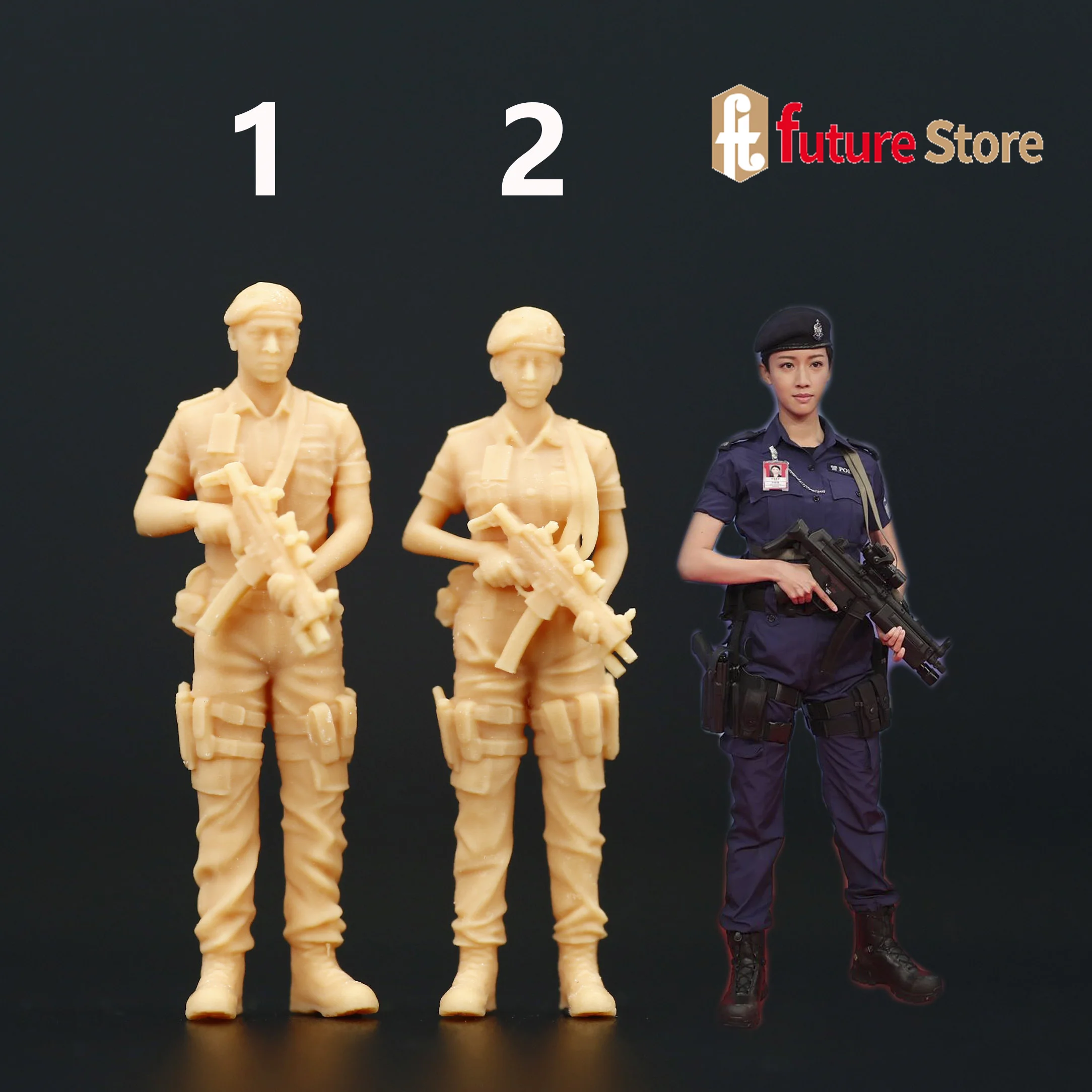 A279 1/87 1/64 1/43 HK Policeman Scene Props Miniatures Figures Model For Cars Vehicles Toys Micro Photography Collection