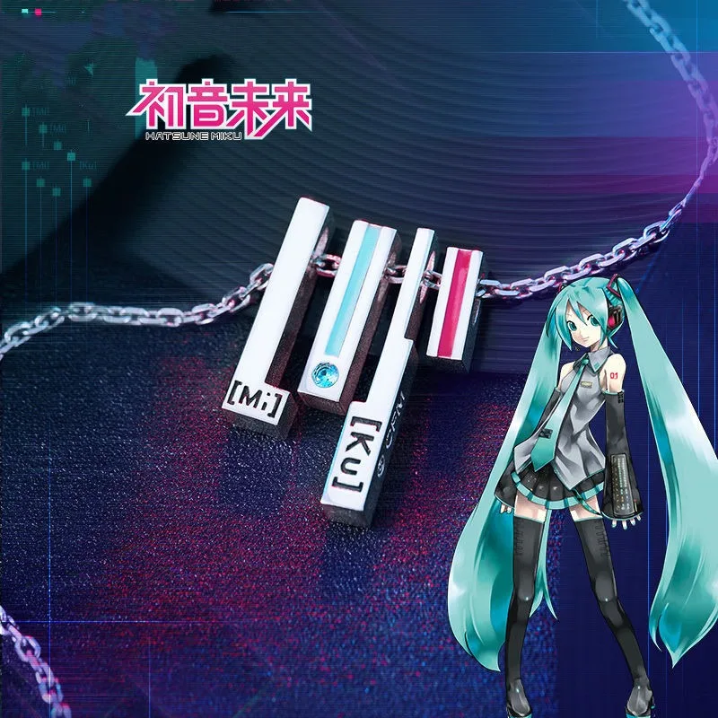 Новинка Hatsune ожерелье Miku Kawaii аниме подвеска периферийный Мику креативное милое украшение для одежды Подарочная цепочка на ключицу оптовая продажа