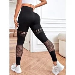 Leggings per il sollevamento del sedere senza cuciture Leggings scavati sexy Pantaloni skinny elastici alti a vita alta da donna Collant da yoga per allenamento all'aperto