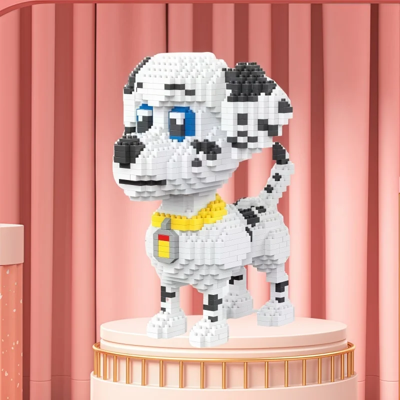 斑点のあるペットの犬モデル マイクロ ミニ ビルディング ブロック おもちゃ - 子供への完璧なお祝いギフト、理想的な家の装飾、女の子のお気に入りのペットモデル