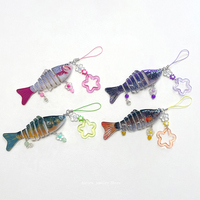Fish Lure Keychain, Handmade Small Fish phone charm, Cute Fish Bag Charm, Gift for Her, Back to School