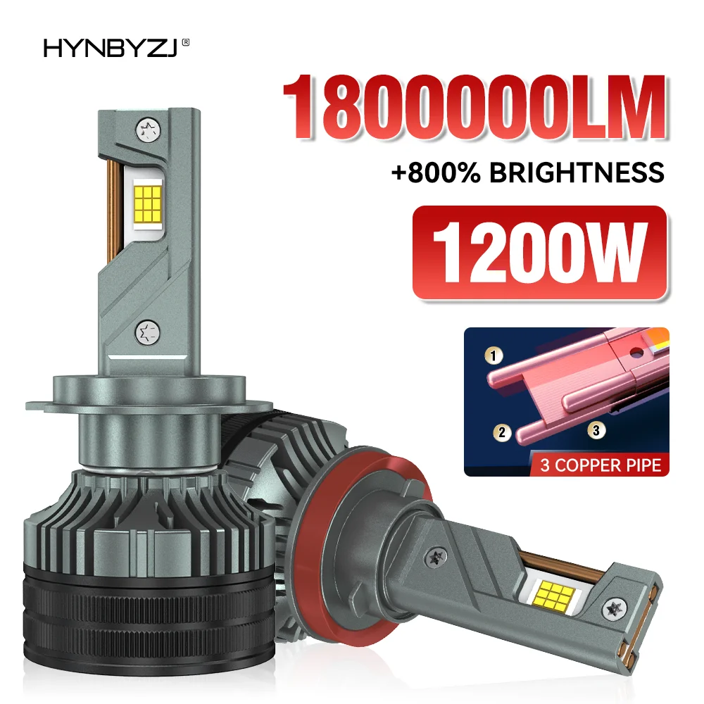 

HYNBYZJ H4 LED Headlight 1800000LM 1200W H7 LED Lights Bulb for Car H1 H8 H11 H13 HB3 HB4 9005 9006 9012 9007 LED 6000K 12V 24V