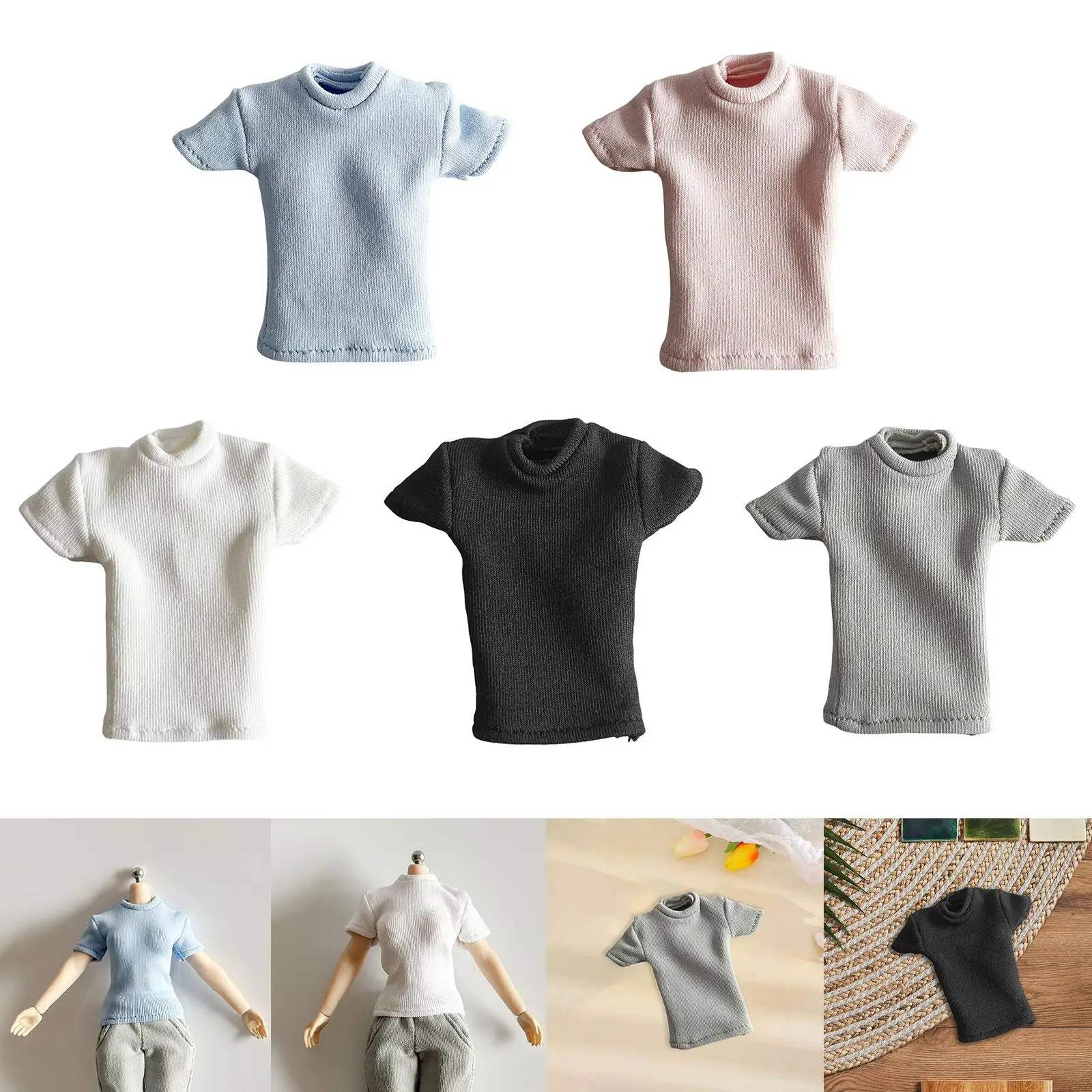 1/12 Schaal T-Shirt 6 ''Actiefiguurmodel Korte Mouw 1/12 Schaal Voor 6Inch Vrouwelijke Soldaten Figuren Verkleden Pop Model Accs