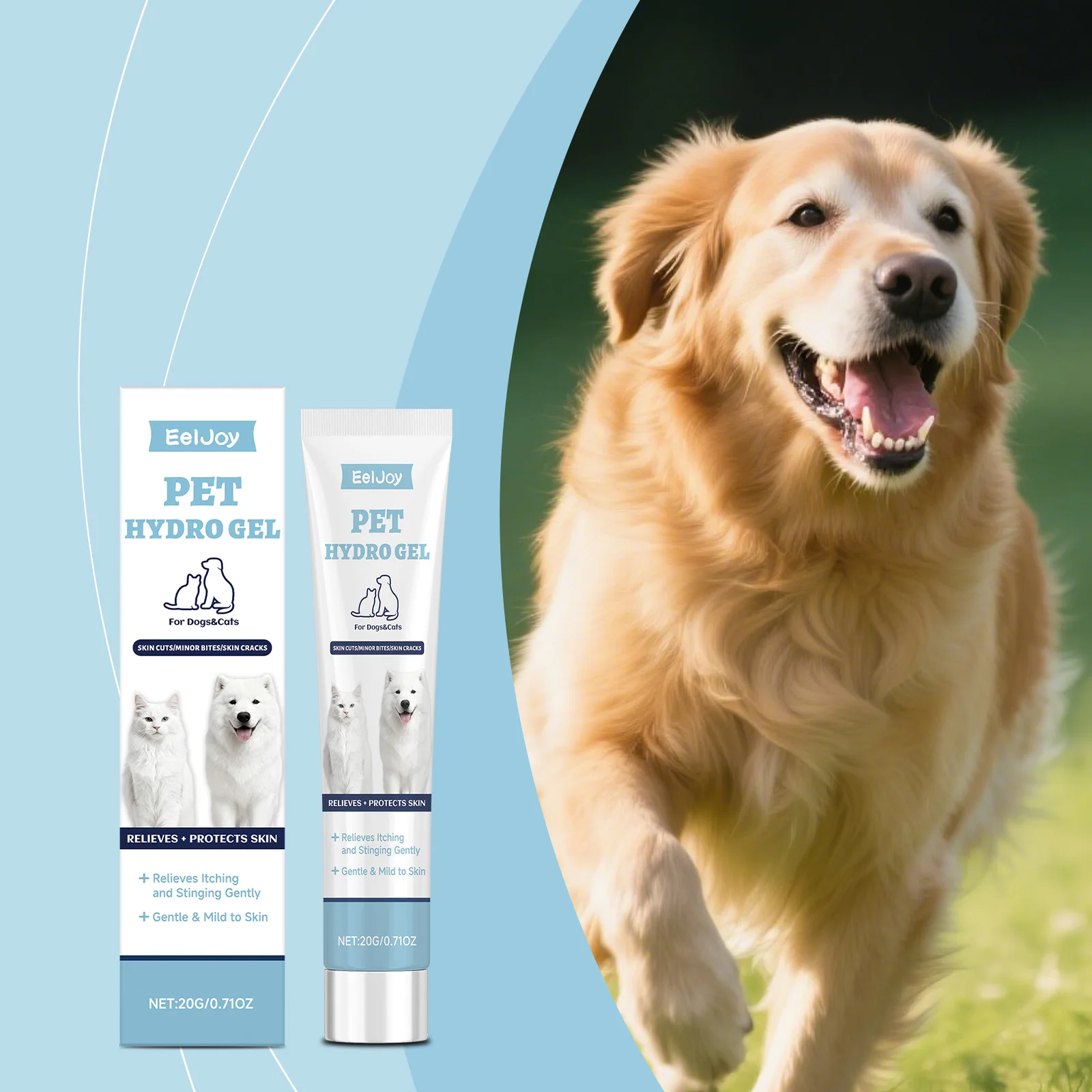 

Pet Care Gel - Gentle Skin Care Soothes Discomfort Provides Skin-Friendly Protection Daily Massage Clean Comfort Safe for Pets