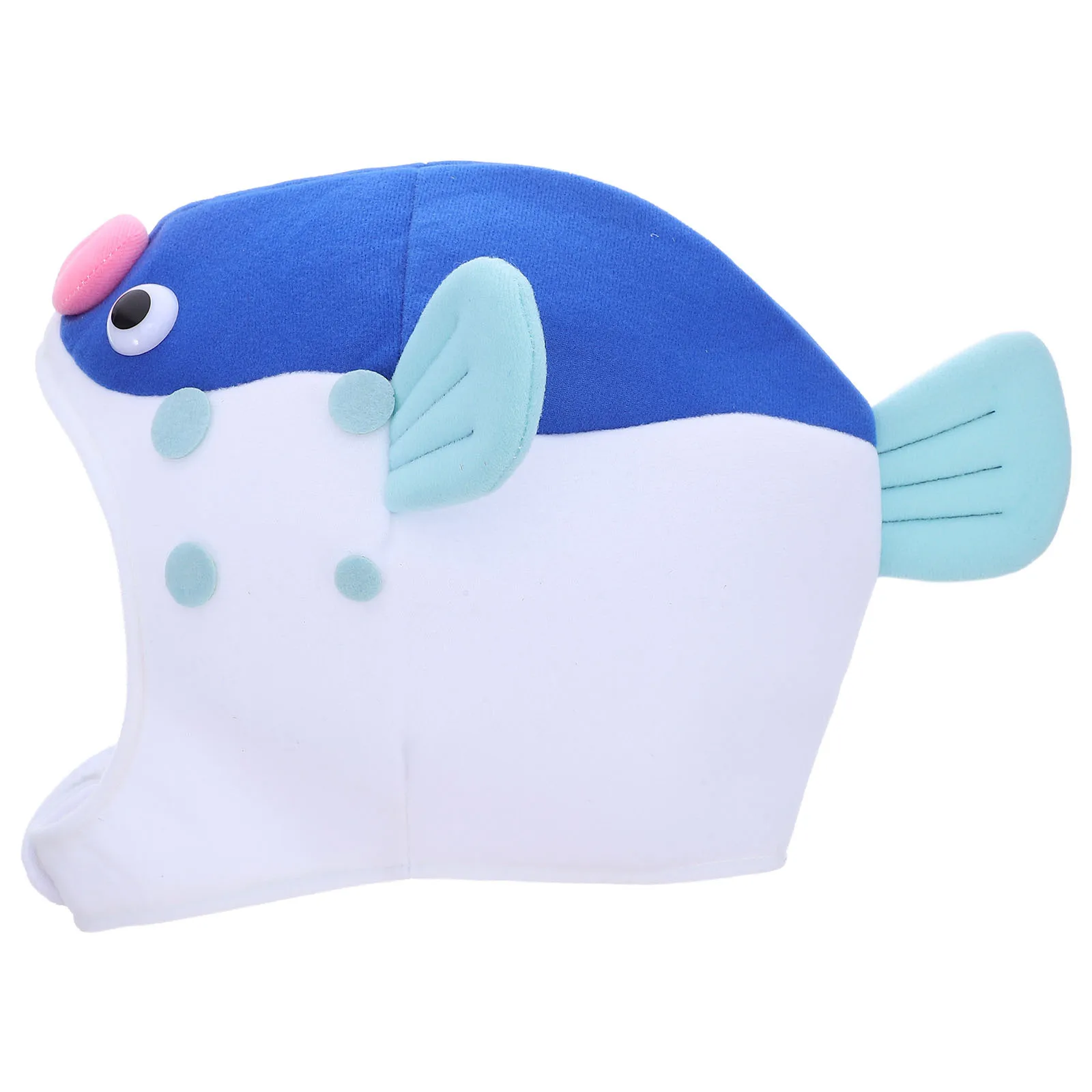 

Adjustable Puffer Fish Headwear Funny Cosplay Hat Cartoon Cap Blue Winter Party Photo Props Puffer Fish Hat Cosplay Headwear
