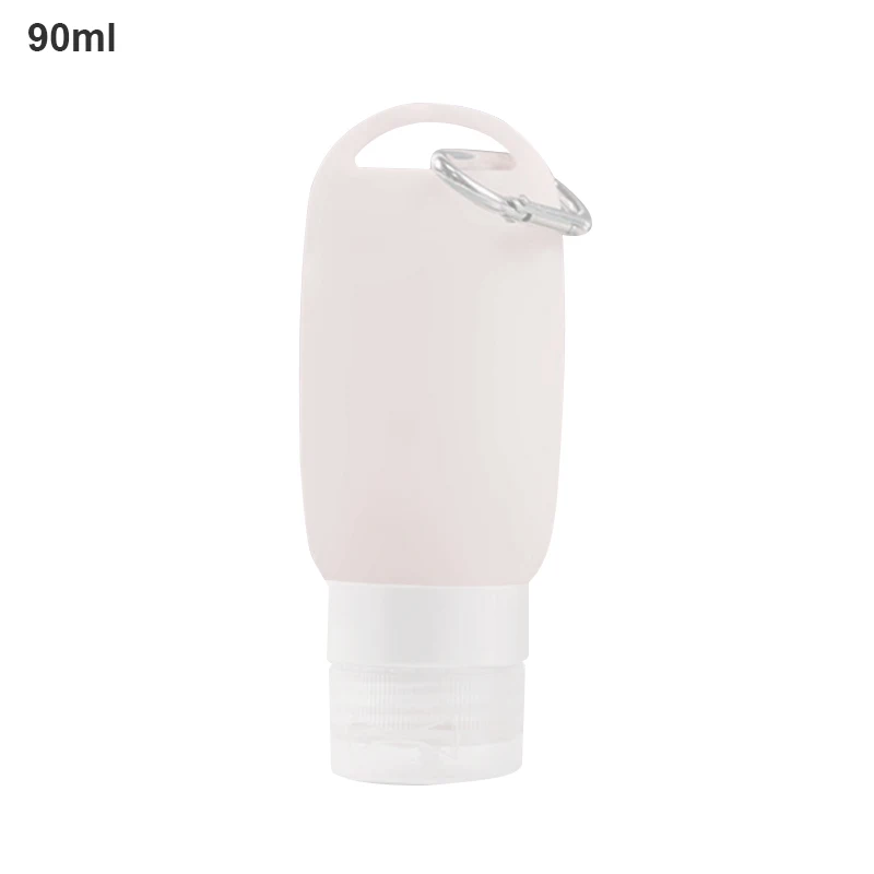 Silicone Refillable Bottles Travel-Pack keychain Small Round Cute Cans Portable case empty Shampoo Container 38/60/90ml Squeeze