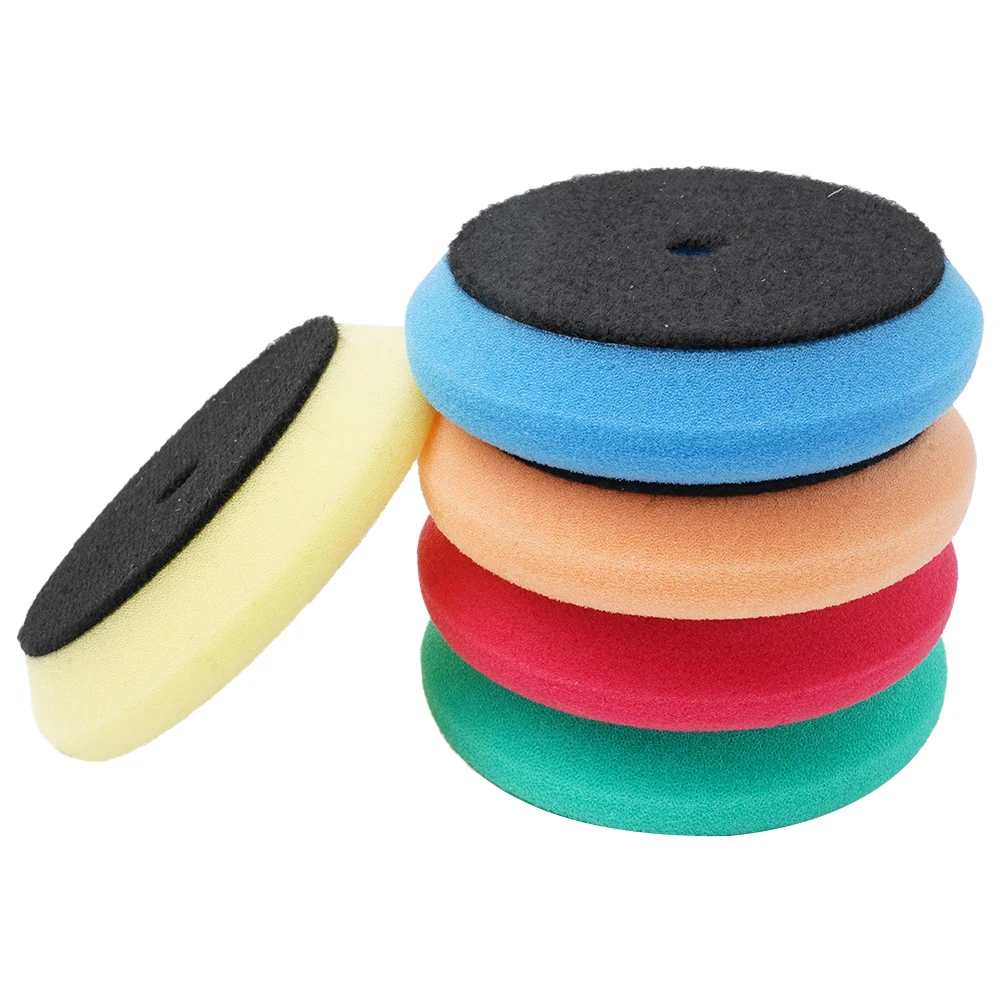 5Pcs Auto Polishing Sponge Disc 3inch Waxing Pad Sponge Car Detail Polishing Foam Pads For Polishing Machine Car Polisher