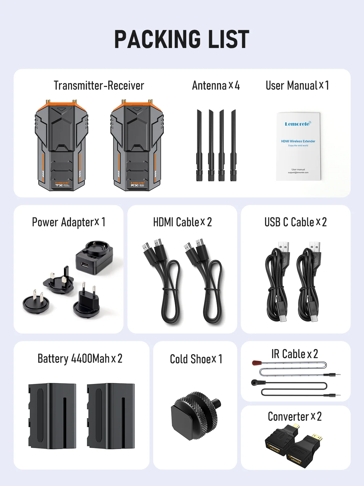 Imagem -06 - Lemorele-transmissor Hdmi sem Fio e Kit Extensor Receptor Np-f Bateria Câmera Ps4 pc para tv Proje 5.8ghz 200m