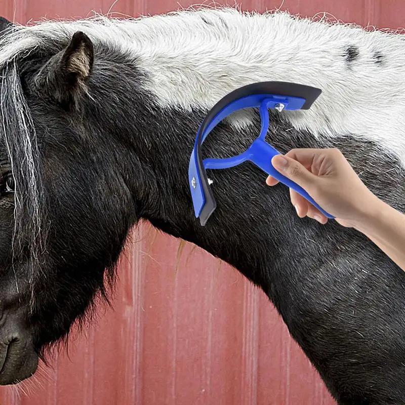 Half Moon Sweat Scraper Cleaning Comb With Soft Grip Horse Deshedding Tool Horse Supplies Animal Equine Grooming Tools For