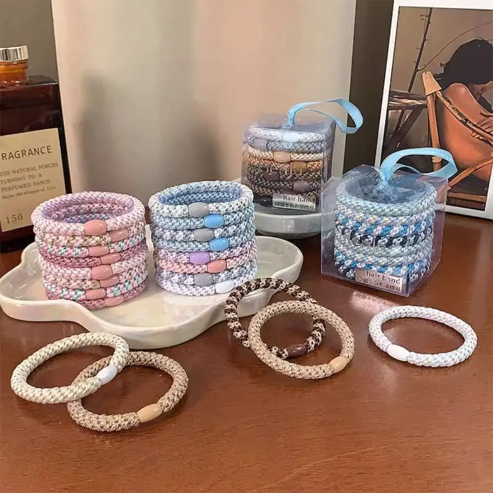 8pcs/Set Hair Tie Basic Hair Rope Set Cute Hair Ring Ponytail Holder Rubber Band Hair Accessories Korean Style image 3