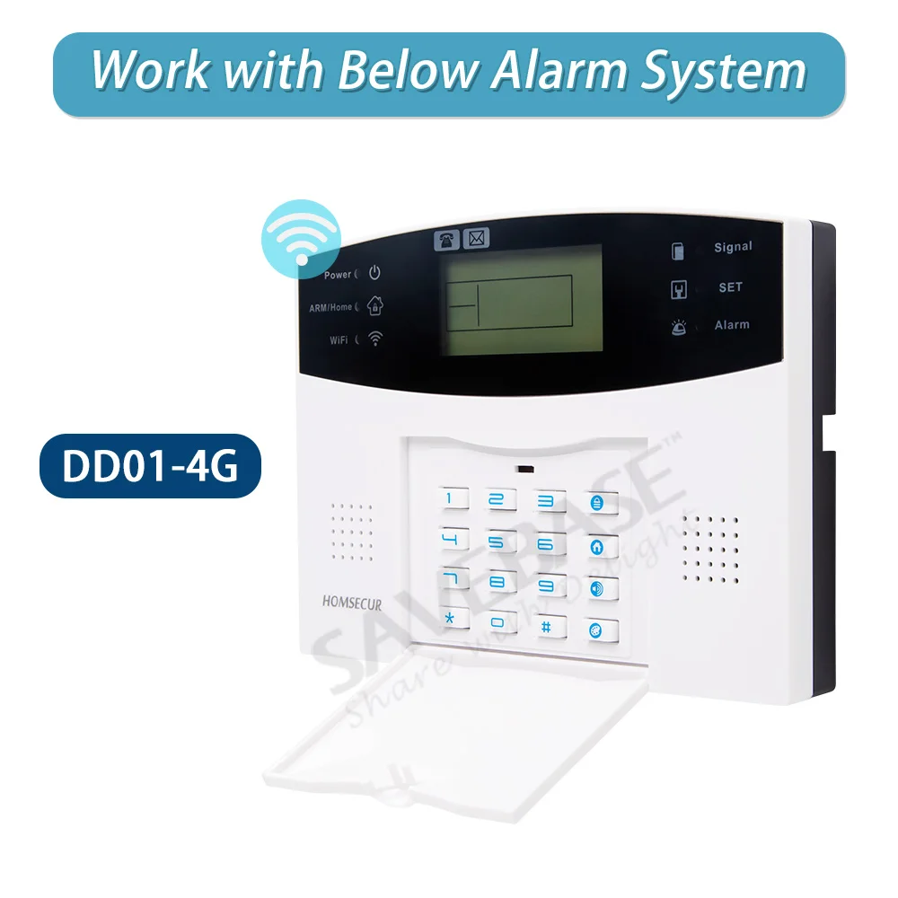 HOMSECUR 2Pcs C4-4 Wireless Metal Remote Controllers 433MHz for 4G Home Security Alarm System