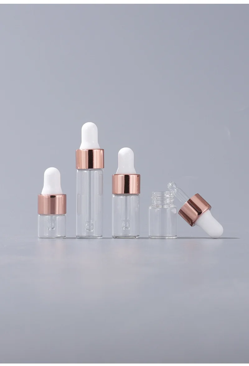 20/50/100 stücke 1ml/2ml/3ml/5ml transparente Mini-Glas-Tropf flasche mit Glas pipette für ätherisches Öl Aromatherapie-Flüssig fläschchen