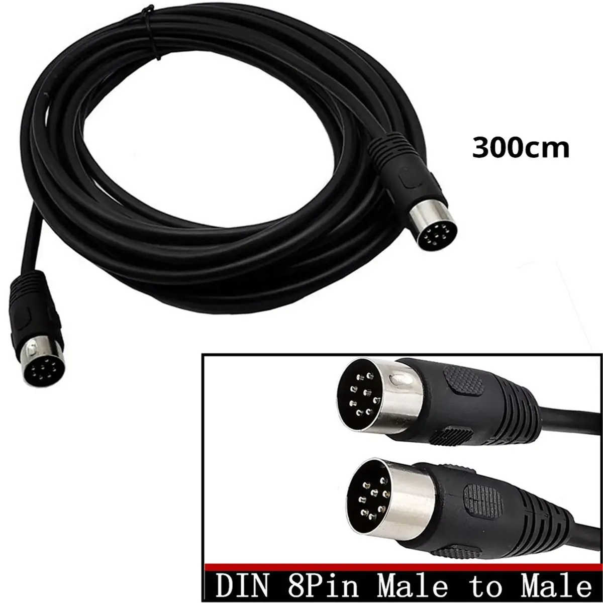L77A 8 Pin Din Speaker Extension Male to Male Converter Lead Compatible with Bang and Olufsen Active Loudspeakers 3 Meters